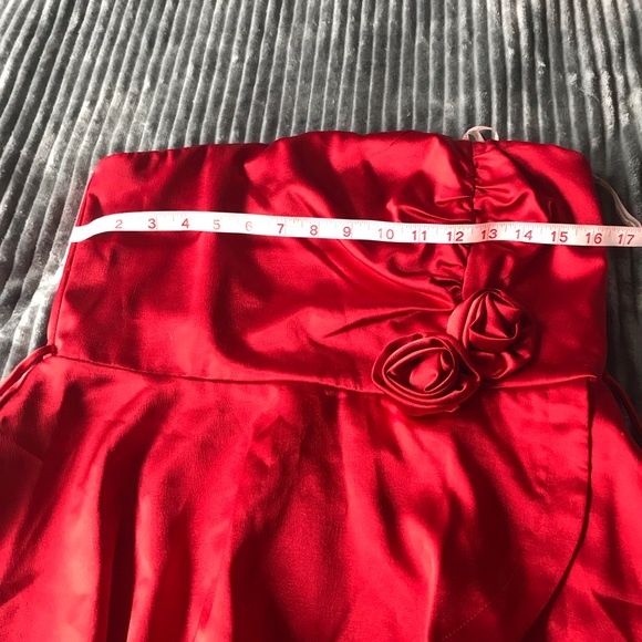 Teeze Me Red Rose Strapless Mini Dress - Picture 3 of 6